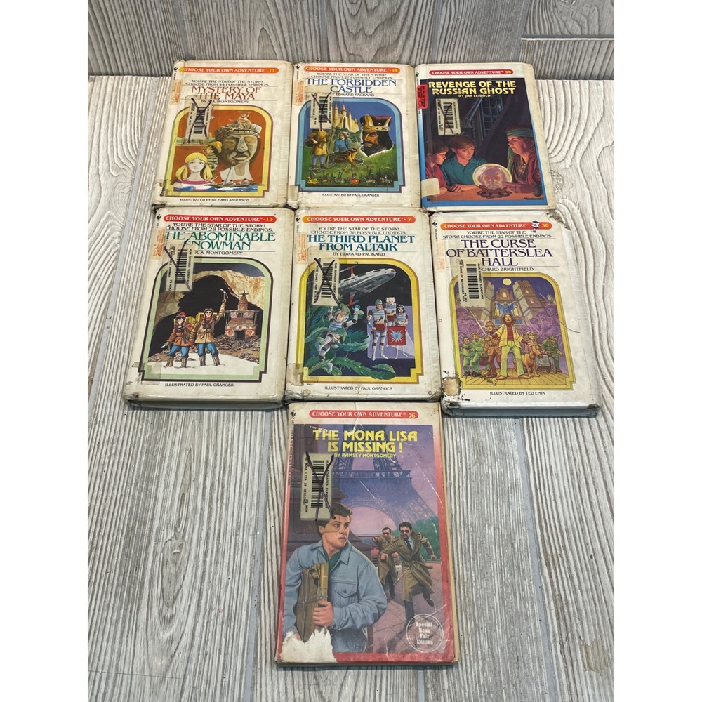 Vintage Choose Your Own Adventure Book Lot 7 Paperback Bantam 80s Former Library